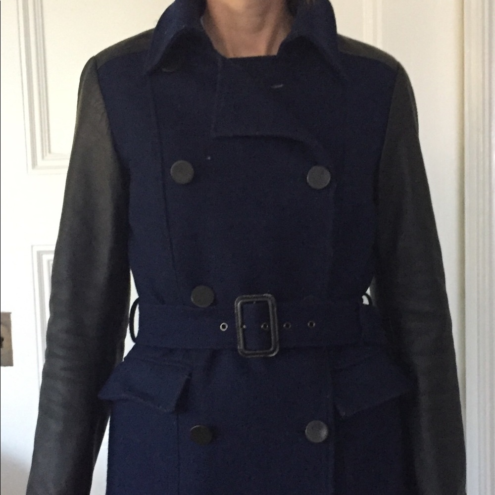 Jonathan Saunders navy blue & black trench coat